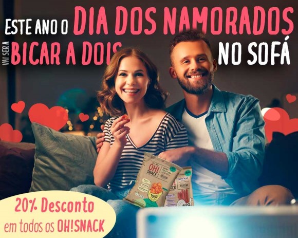 Dia dos Namorados a Bicar a Dois com 20% desconto em todos os OH!Snack